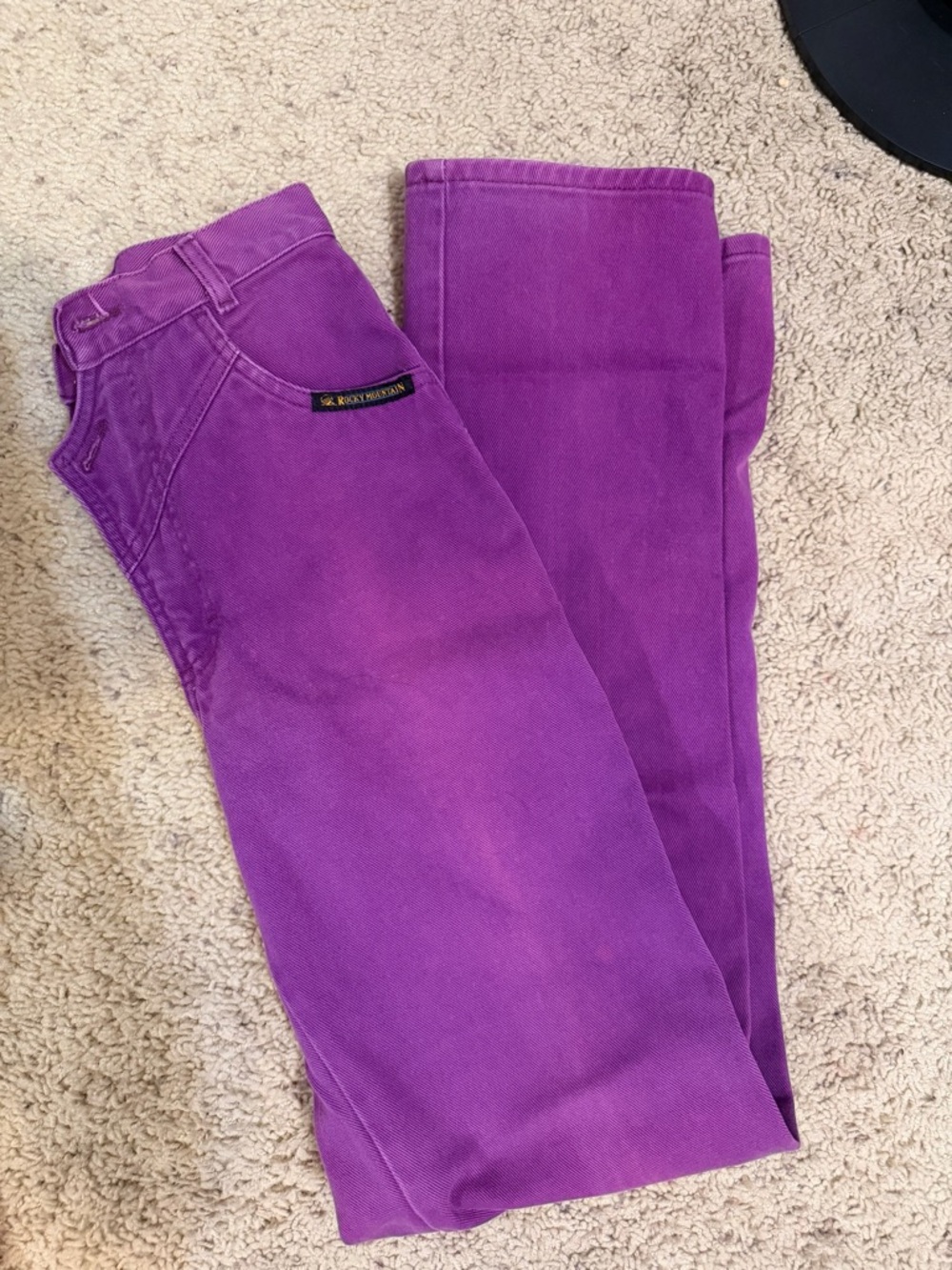 Vintage Women's Rockies Purple Jeans Bareback Size 23 L 34 - Picture 1 of 9